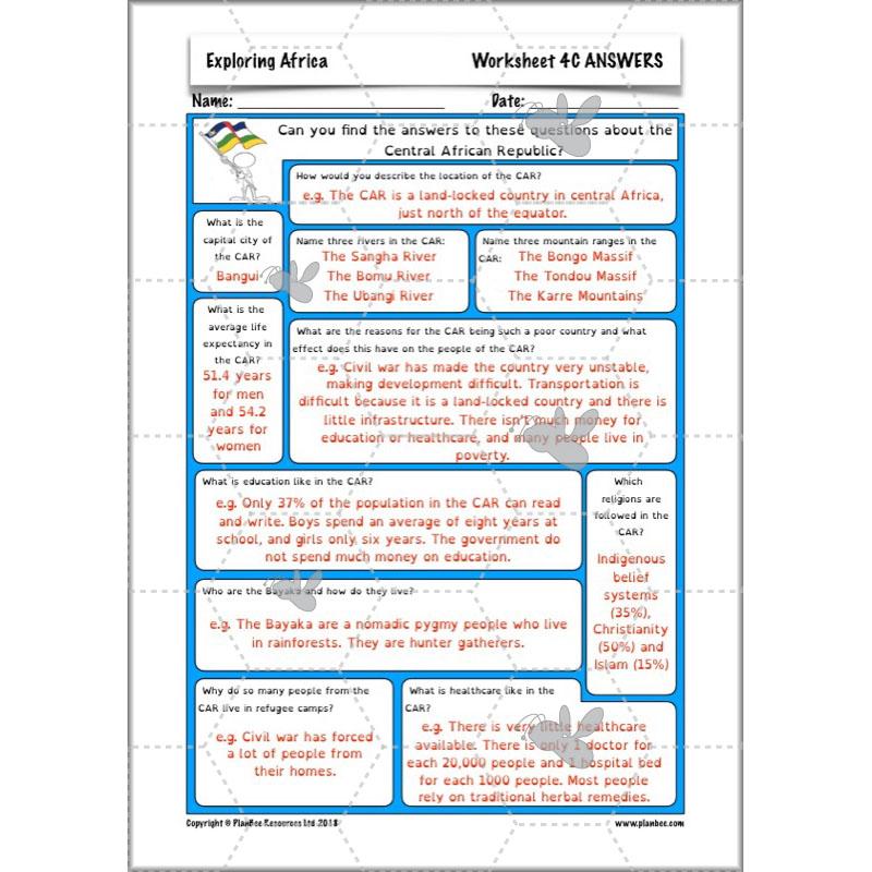 PlanBee Exploring Africa KS2 Geography lessons for Year 5 & Year 6