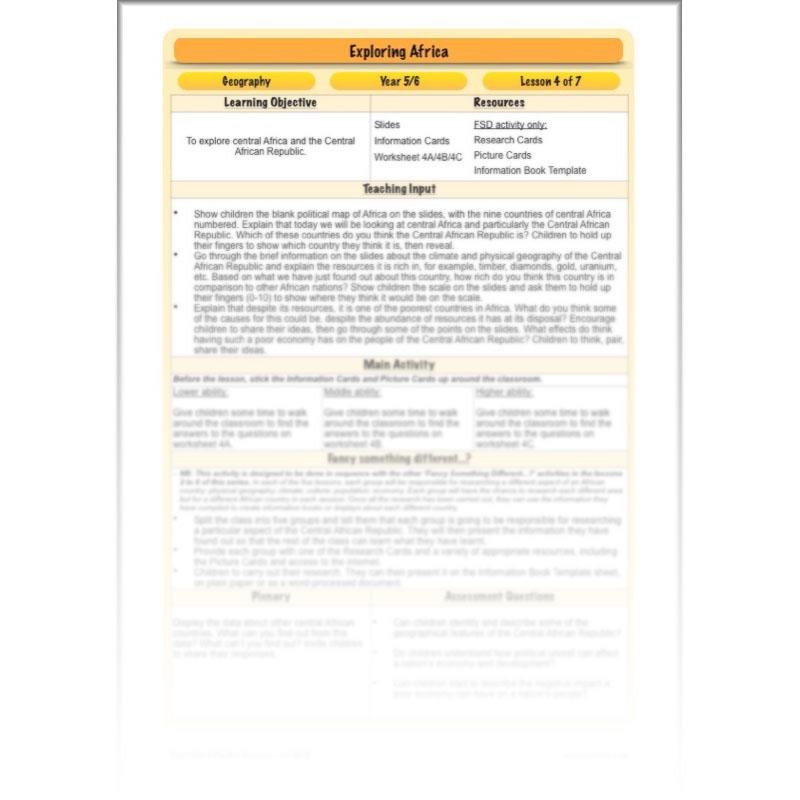 PlanBee Exploring Africa KS2 Geography lessons for Year 5 & Year 6