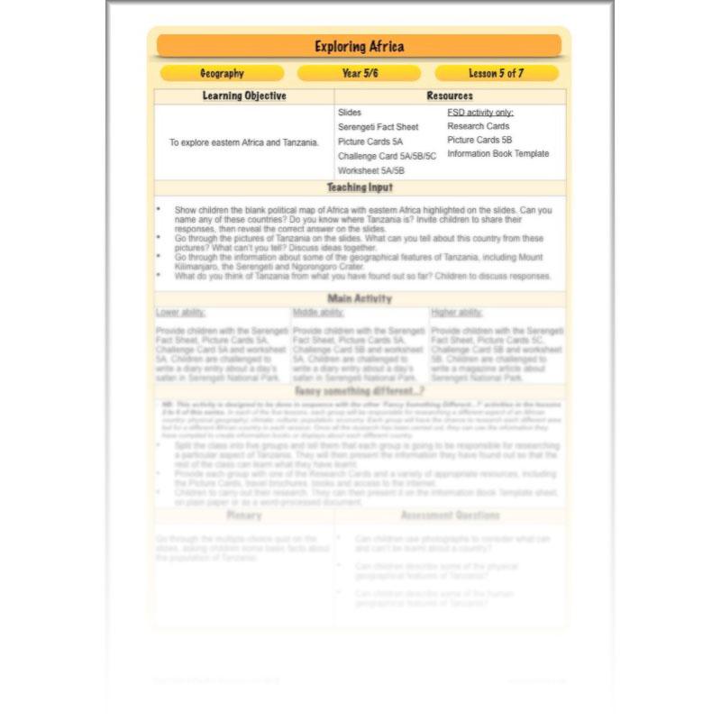 PlanBee Exploring Africa KS2 Geography lessons for Year 5 & Year 6