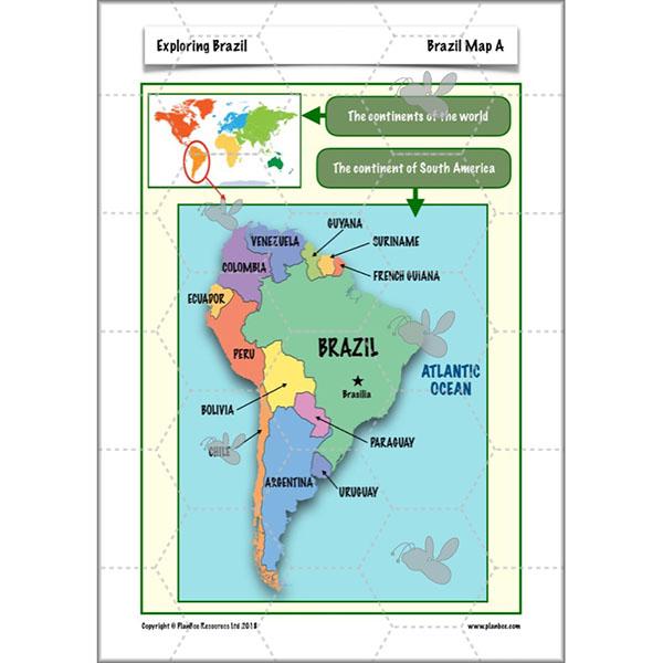 PlanBee Exploring Brazil KS2 Lesson Plan Pack for Year 5/6 Geography