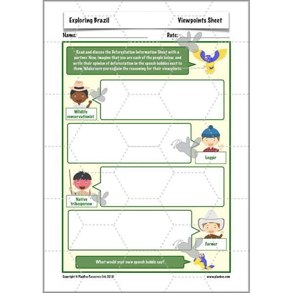 PlanBee Exploring Brazil KS2 Lesson Plan Pack for Year 5/6 Geography