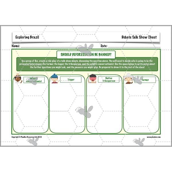 PlanBee Exploring Brazil KS2 Lesson Plan Pack for Year 5/6 Geography