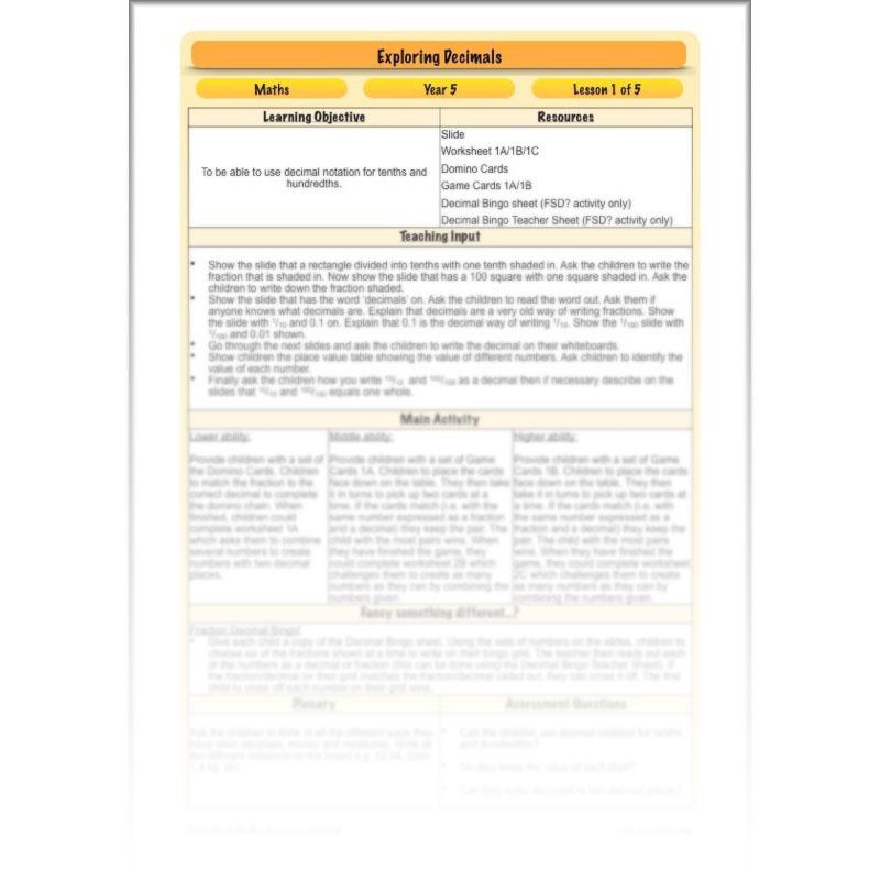PlanBee Exploring Decimals - Year 5 Complete Maths Resources - Place Value