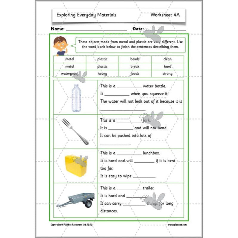 Year 2 Materials Exploring Everyday Materials KS1 Science PlanBee