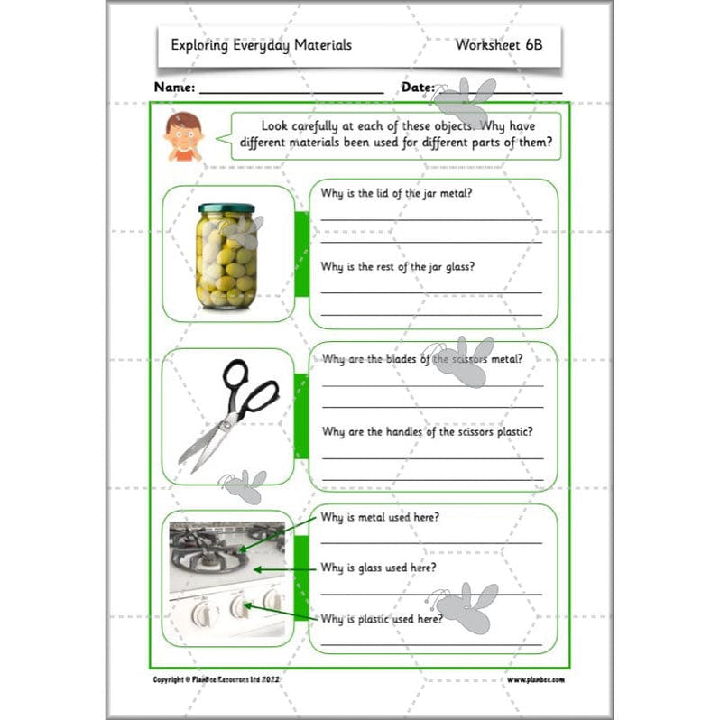 Year 2 Materials Exploring Everyday Materials KS1 Science PlanBee