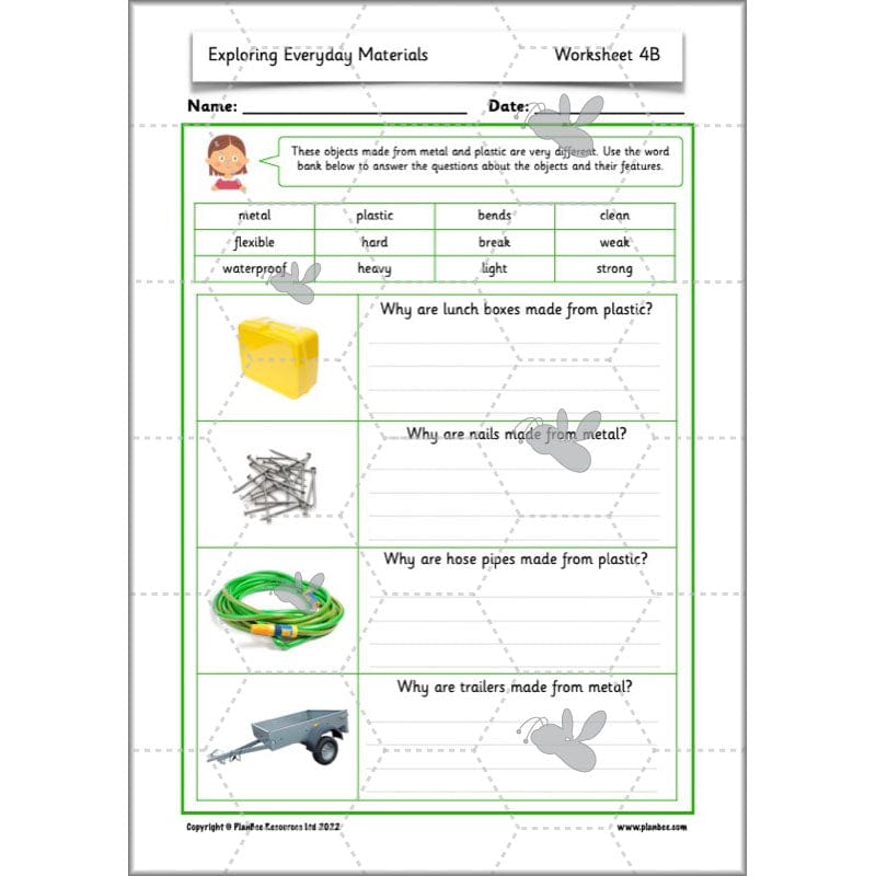 PlanBee Exploring Everyday Materials Year 2 Science Lesson Plans
