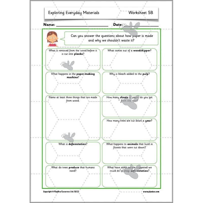 PlanBee Exploring Everyday Materials Year 2 Science Lesson Plans