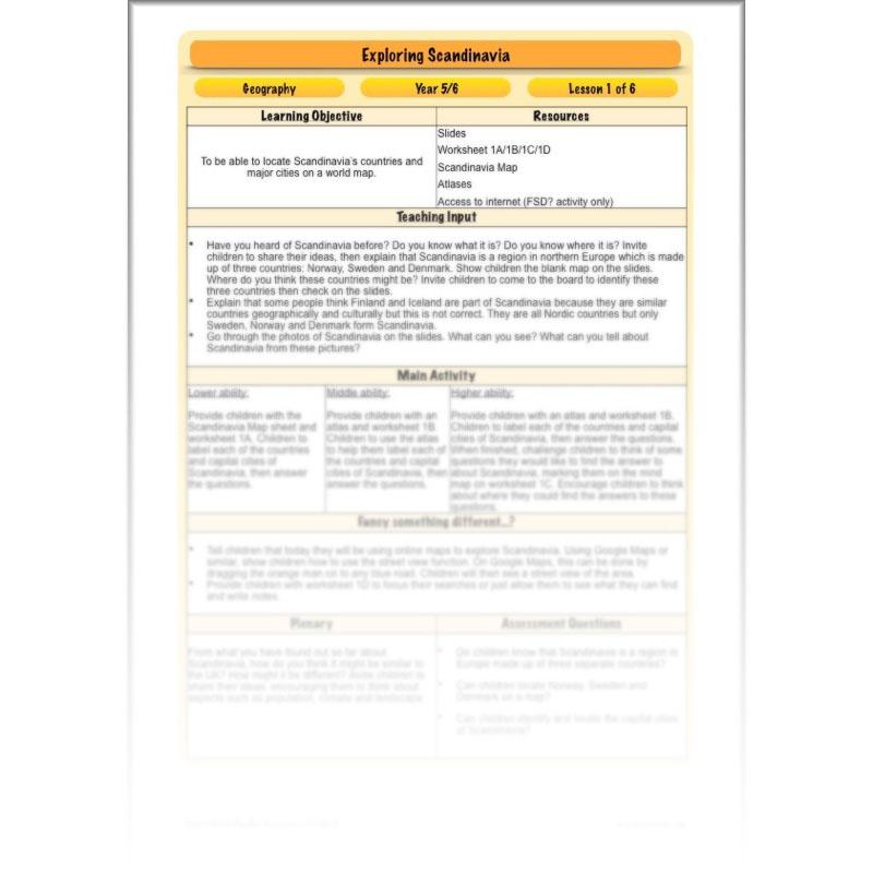 PlanBee Exploring Scandinavia: Year 5 & Year 6 KS2 scheme of work Geography