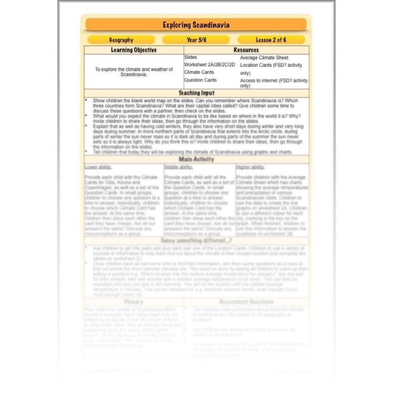 PlanBee Exploring Scandinavia: Year 5 & Year 6 KS2 scheme of work Geography