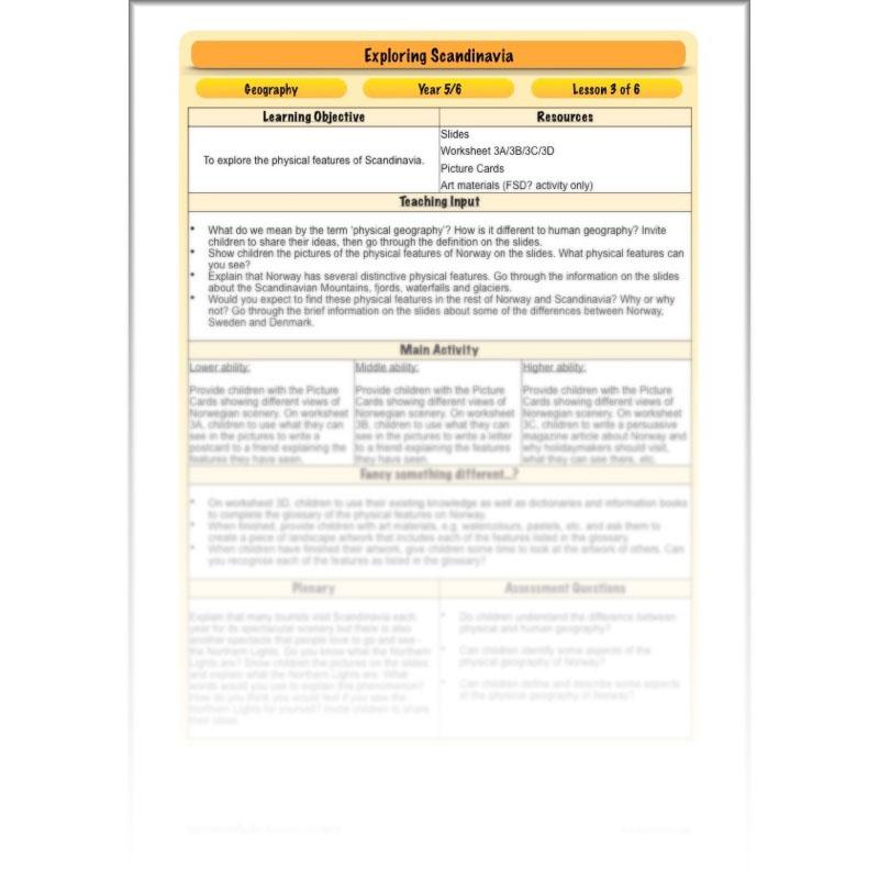 PlanBee Exploring Scandinavia: Year 5 & Year 6 KS2 scheme of work Geography