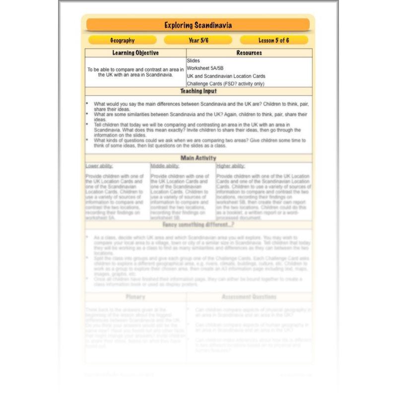 PlanBee Exploring Scandinavia: Year 5 & Year 6 KS2 scheme of work Geography