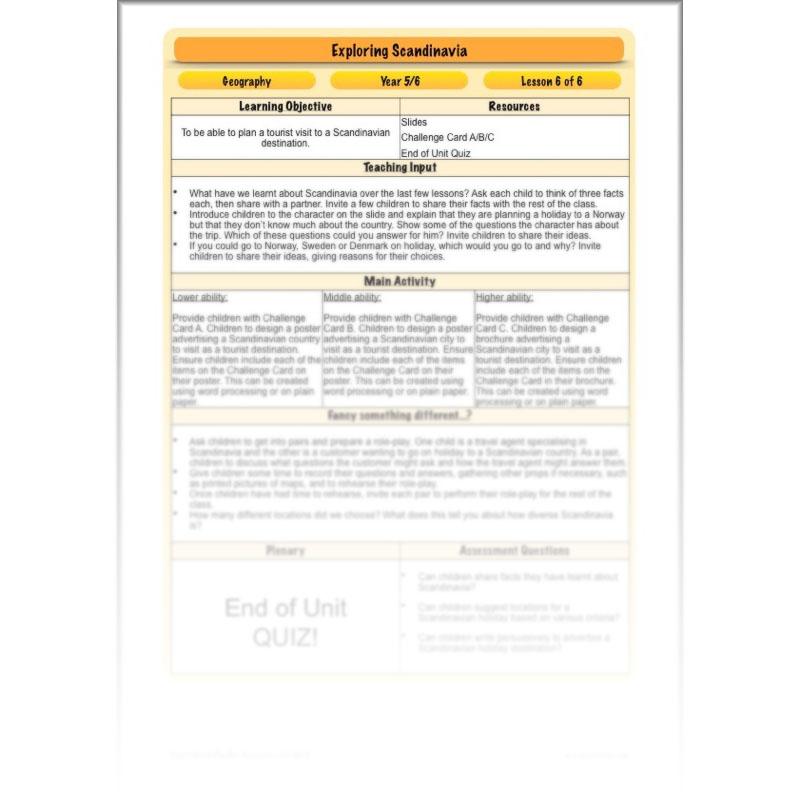 PlanBee Exploring Scandinavia: Year 5 & Year 6 KS2 scheme of work Geography