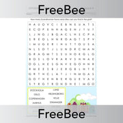 Free Exploring Scandinavia Word Search by PlanBee