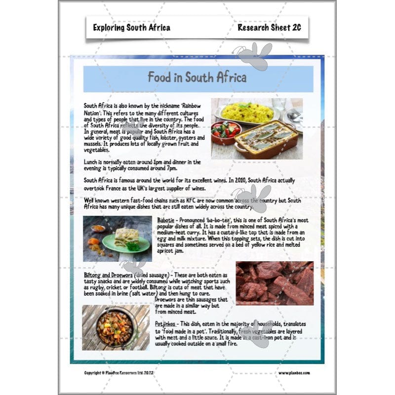 PlanBee Exploring South Africa KS2 Geography Planning Pack | PlanBee