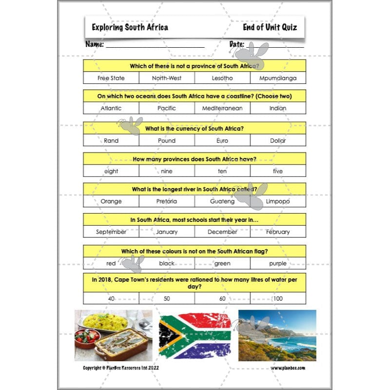 PlanBee Exploring South Africa KS2 Geography Planning Pack | PlanBee