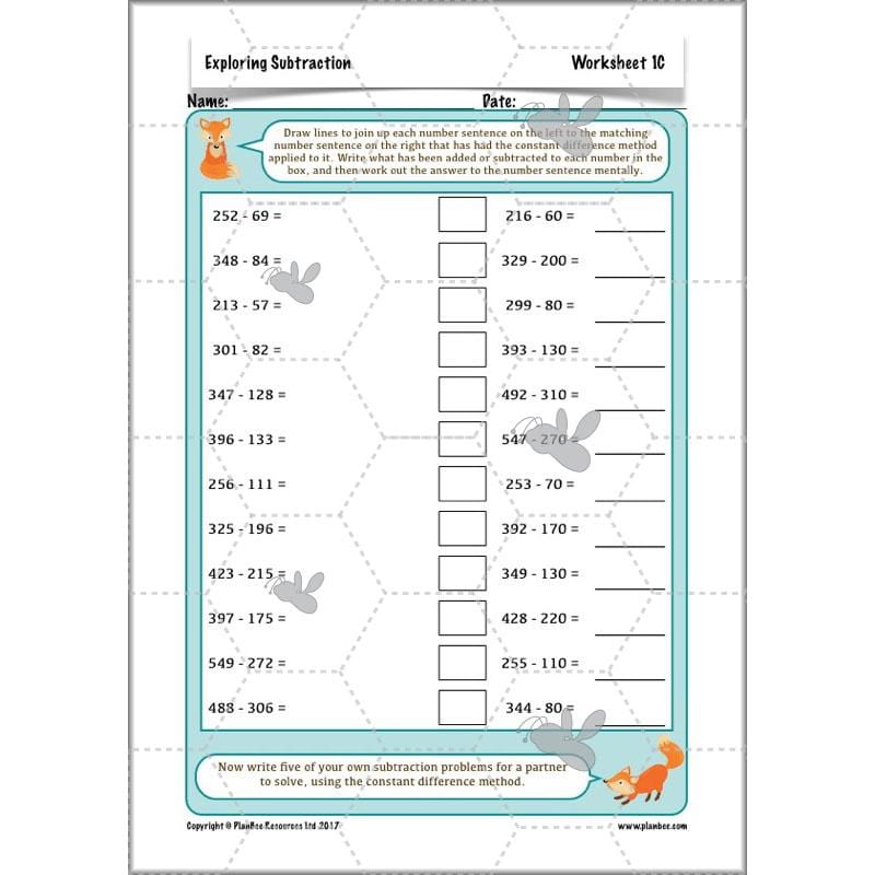 PlanBee Exploring Subtraction - Addition & Subtraction Year 4 Maths Lessons