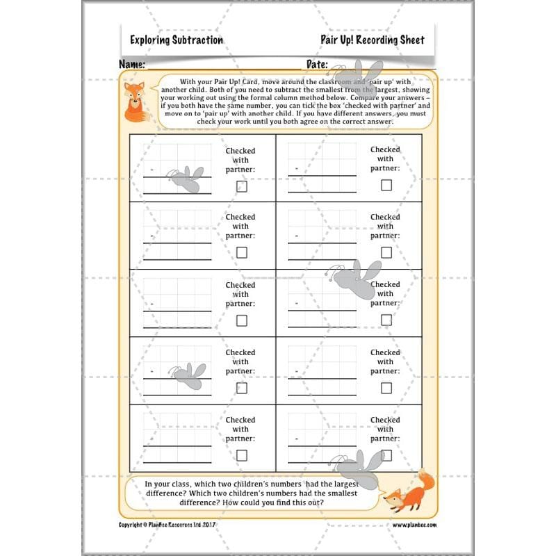 PlanBee Exploring Subtraction - Addition & Subtraction Year 4 Maths Lessons