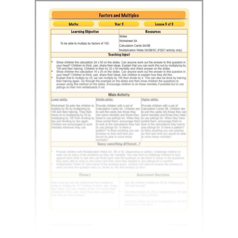 PlanBee Factors & Multiples - Year 5 Maths Planning and Resources from PlanBee