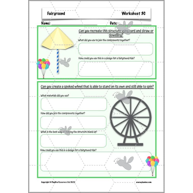 PlanBee Fairground Rides KS2 DT Planning and Resources