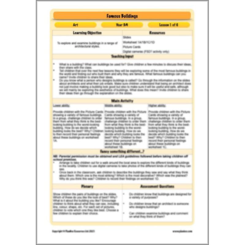 PlanBee KS2 Famous Buildings Art & Architecture Lessons by PlanBee 