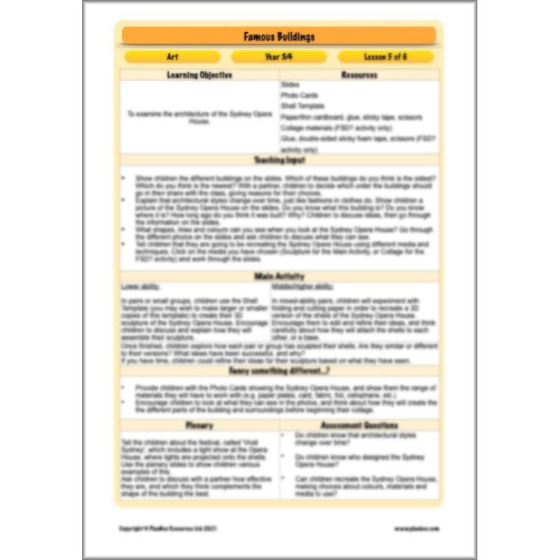 PlanBee KS2 Famous Buildings Art & Architecture Lessons by PlanBee 