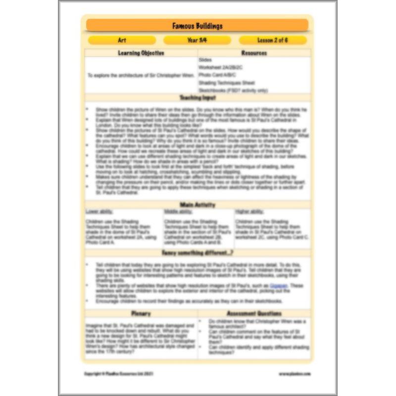 PlanBee KS2 Famous Buildings Art & Architecture Lessons by PlanBee 