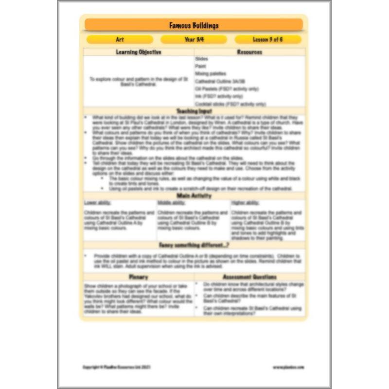 PlanBee KS2 Famous Buildings Art & Architecture Lessons by PlanBee 