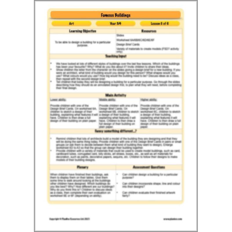 PlanBee KS2 Famous Buildings Art & Architecture Lessons by PlanBee 