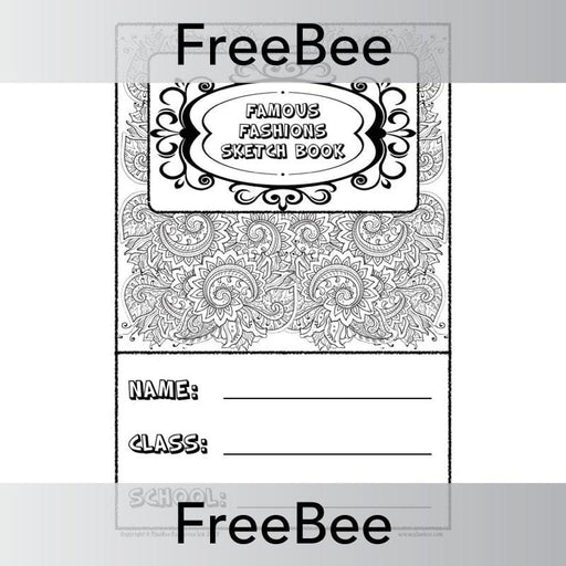 PlanBee FREE Famous Fashions Sketch Book Cover | PlanBee