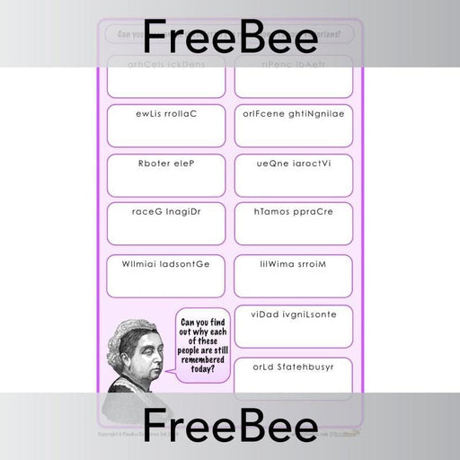 Free Anagrams of Famous Victorian People | PlanBee FreeBees