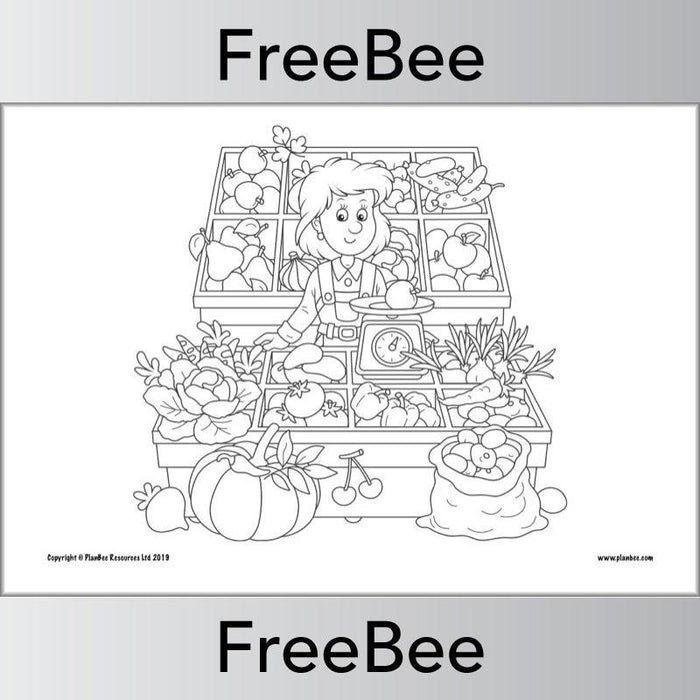FREE Vegetables Farm Colouring Pages PDF by PlanBee