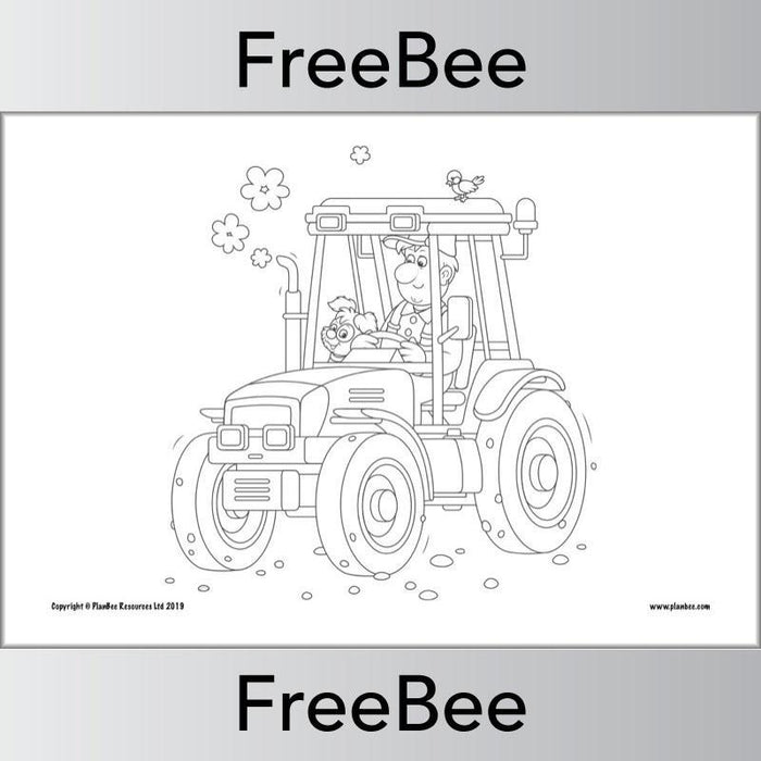 FREE Tractor Farm Colouring Pages PDF by PlanBee