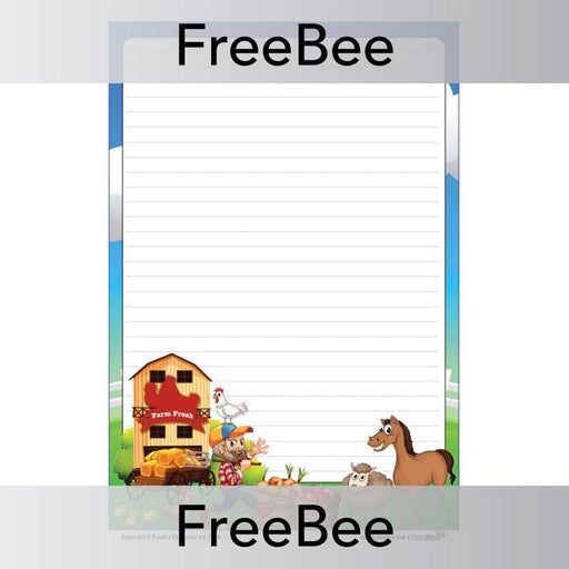 Free Lined Farm Page Border Writing Frame by PlanBee