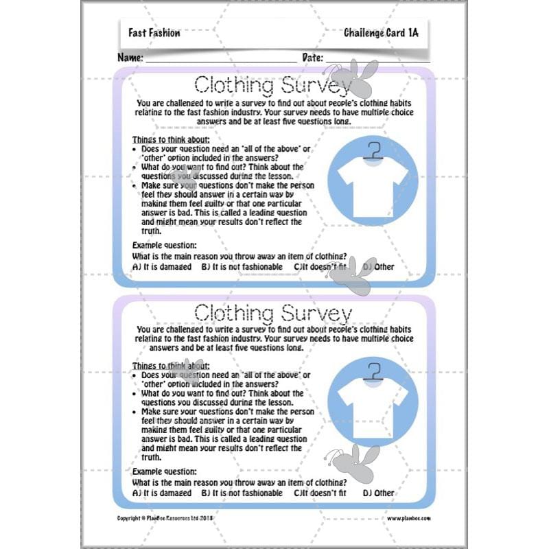 PlanBee Fast Fashion Fairtrade KS2 ESR Lessons by PlanBee
