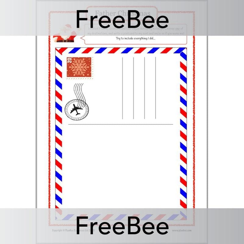 Free Father Christmas Activity Sheets Postcard by PlanBee