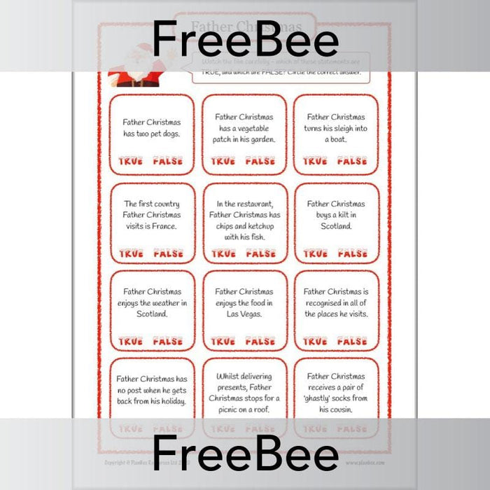 Free Father Christmas Activity Sheets by PlanBee