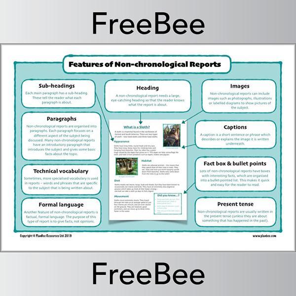 PlanBee Features of a Non-chronological Report Poster by PlanBee