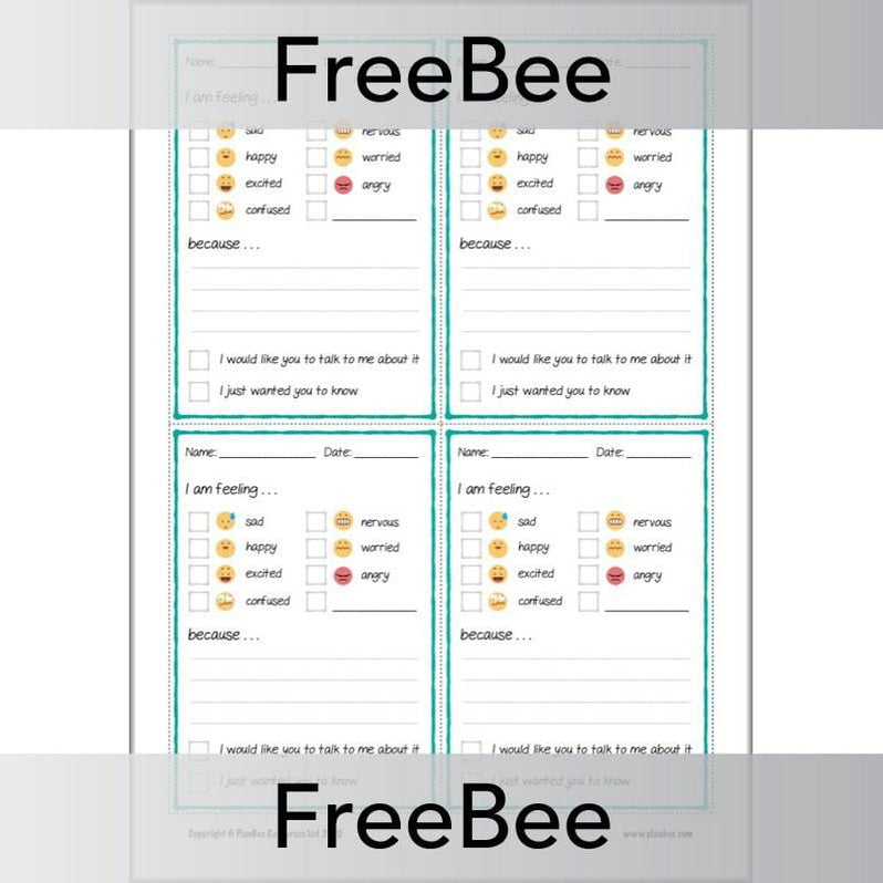 Free Emotional Feelings Check-in Cards by PlanBee