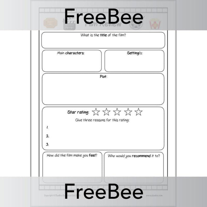 Free Film Review Sheet for KS2 by PlanBee