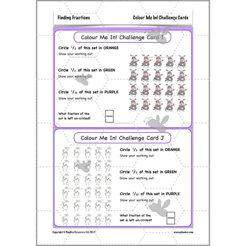 PlanBee Finding Fractions: Year 3 fractions of amounts plans and resources