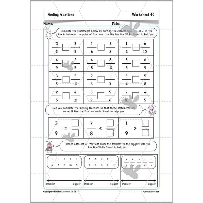 PlanBee Finding Fractions: Year 3 fractions of amounts plans and resources