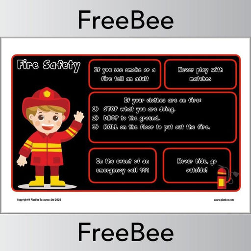 PlanBee FREE Downloadable Fire Safety Poster by PlanBee