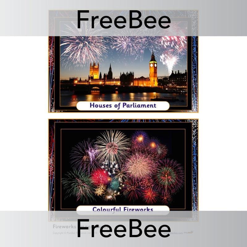 FREE Classroom Firework Display Picture Cards by PlanBee