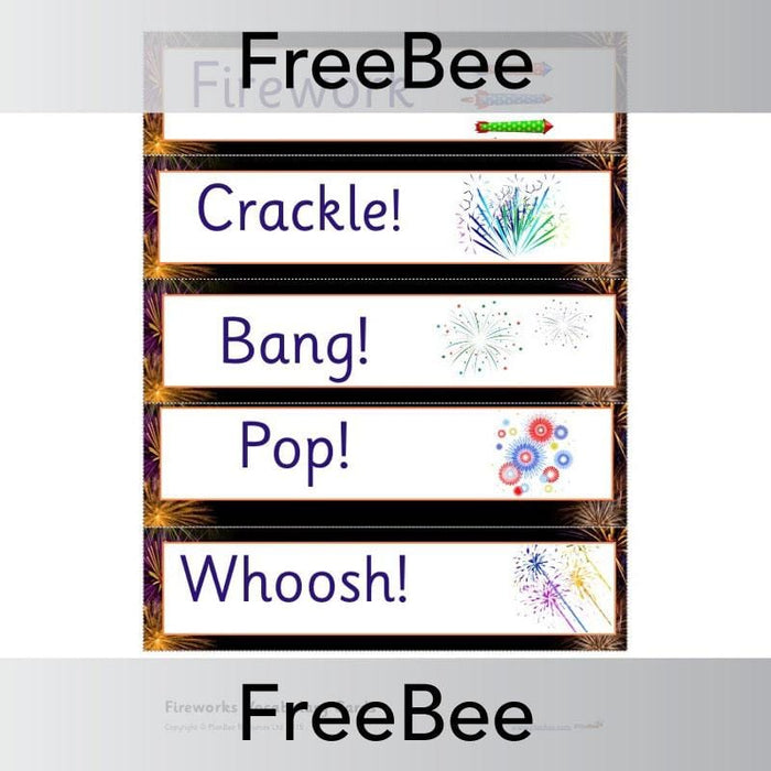 FREE Classroom Firework Display Word Cards by PlanBee