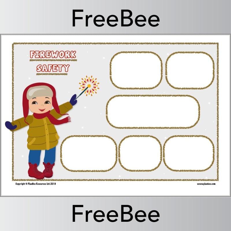 PlanBee FREE Downloadable Fireworks Safety Poster by PlanBee