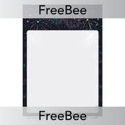 Free Printable Fireworks Border Blank Page by PlanBee