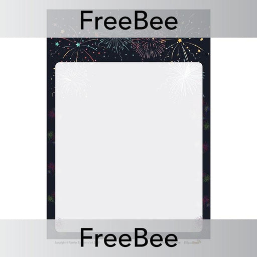 Free Printable Fireworks Border Blank Page by PlanBee