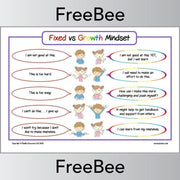 PlanBee Free downloadable Fixed Vs Growth Mindset Poster by PlanBee