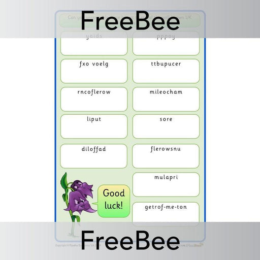 PlanBee FREE Flower Anagrams KS1 | PlanBee FreeBees