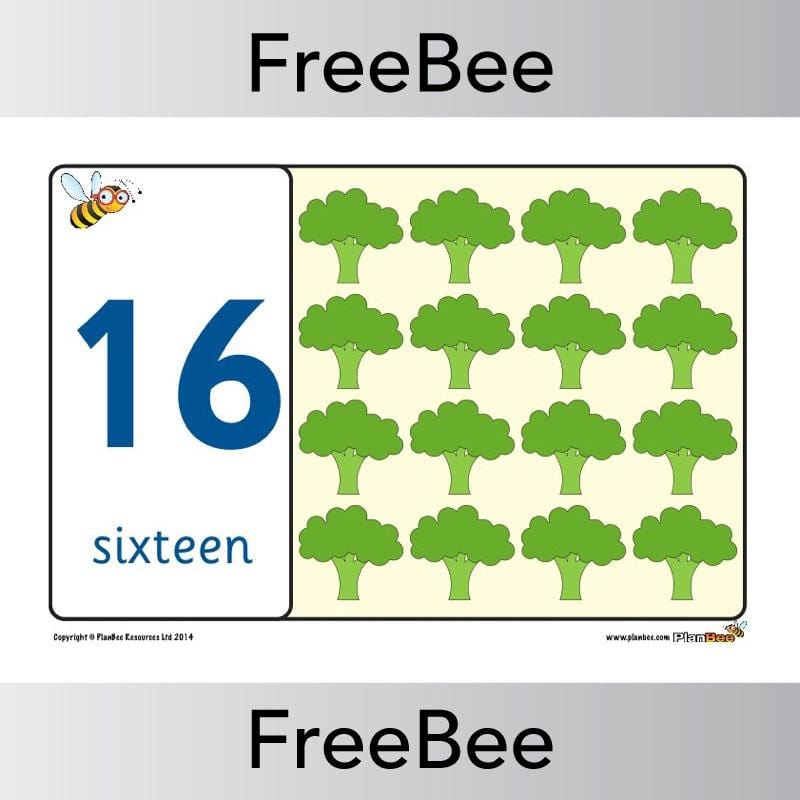 PlanBee Food 1 - 20 Number Line | PlanBee FreeBees